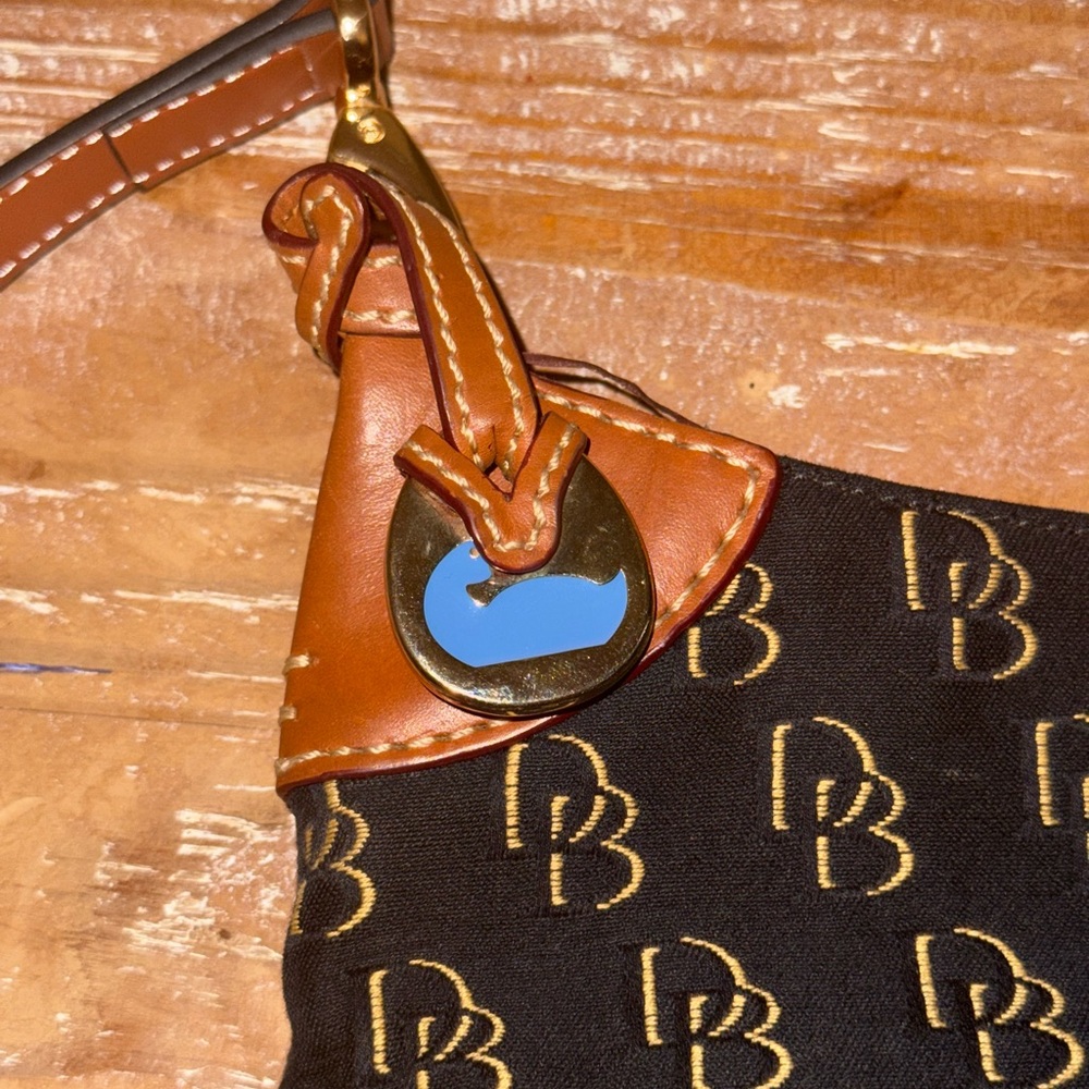Dooney & Bourke Greta Hobo Monogram Purse Brown Black 10x12 - Picture 3 of 7